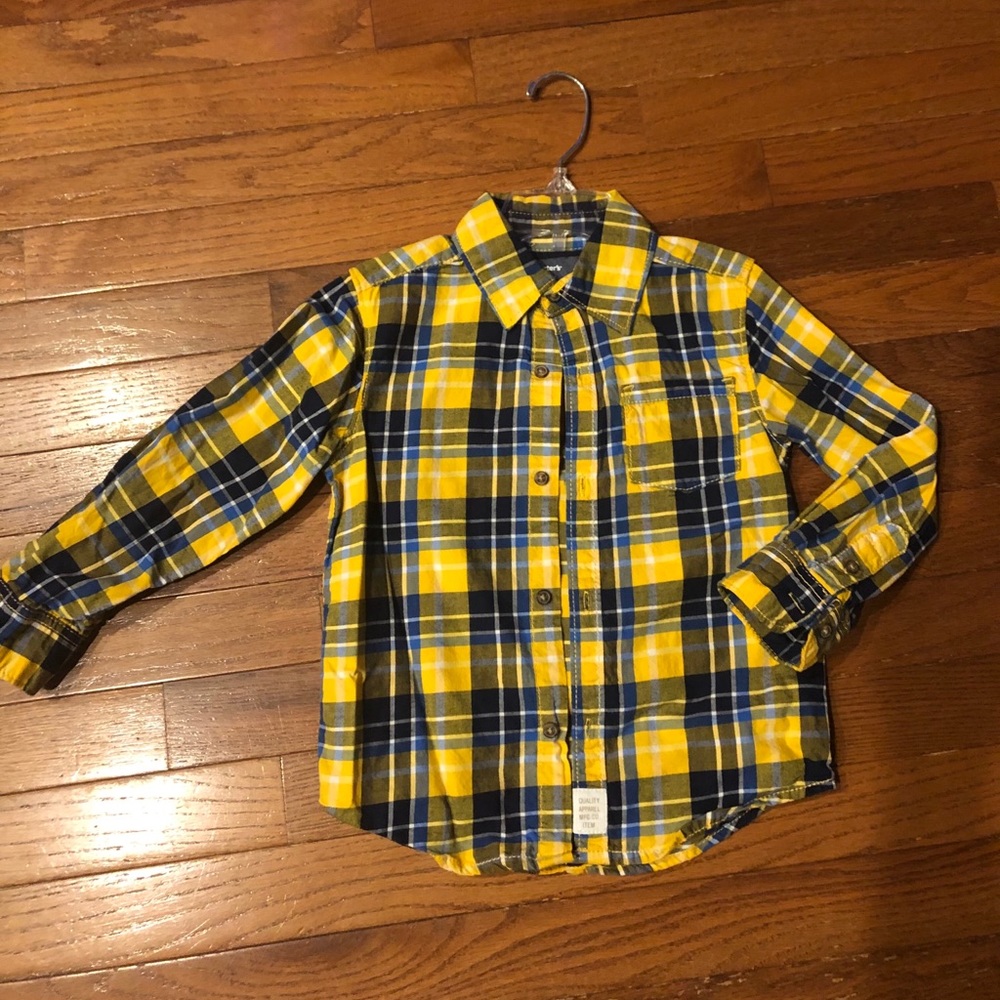 4 for $20 / Carter’s Boys Yellow Plaid Button Front Shirt 4T